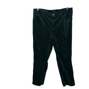 Talbots Womens Green Straight-Leg Corduroy Velvet Pants Size 16W
